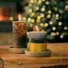 Winter Thyme, Gold Marbled Pillar Candle