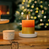 Orange & Cinnamon, Gold Dipped Pillar Candle