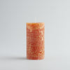 Orange & Cinnamon, Gold Marbled Pillar Candle