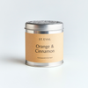 Orange & Cinnamon Scented Tin Candle